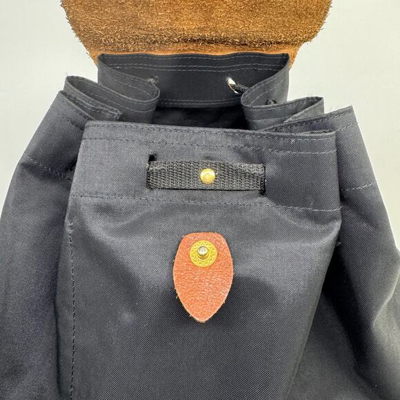 Vintage LONGCHAMP Black Nylon Backpack with w/ Drawstring - Picture 4 of 7